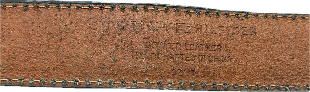 Tommy Hilfiger Men's Brown Leather Casual Belt Contrast Stitching Western Office